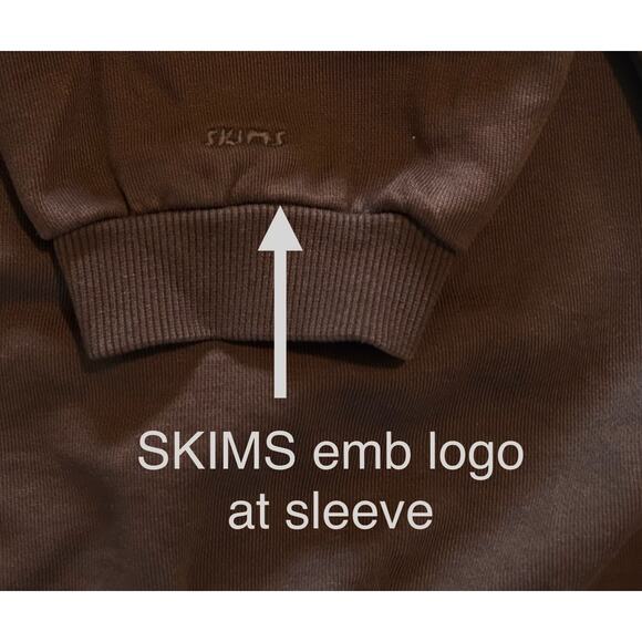Skims Boyfriend Oversized 1/2 zip fleece pullover.Size 2XL Color Espresso - Picture 2 of 6